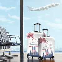 Patriot Day 911 Memorial Luggage Cover American Flag and New York City Skyline Design - Wonder Print Shop