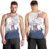 Patriot Day 911 Memorial Men Tank Top American Flag and New York City Skyline Design - Wonder Print Shop