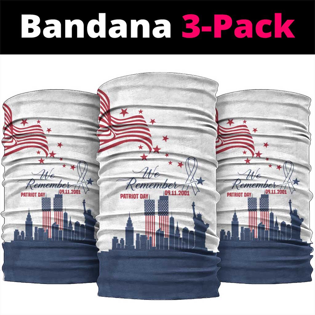 Patriot Day 911 Memorial Neck Gaiter American Flag and New York City Skyline Design TS04