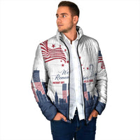 Patriot Day 911 Memorial Padded Jacket American Flag and New York City Skyline Design - Wonder Print Shop