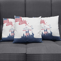 Patriot Day 911 Memorial Pillow Cover American Flag and New York City Skyline Design - Wonder Print Shop