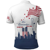Patriot Day 911 Memorial Polo Shirt American Flag and New York City Skyline Design - Wonder Print Shop
