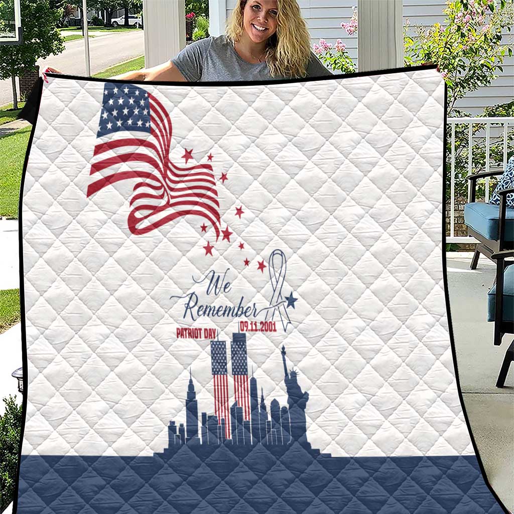 Patriot Day 911 Memorial Quilt American Flag and New York City Skyline Design - Wonder Print Shop