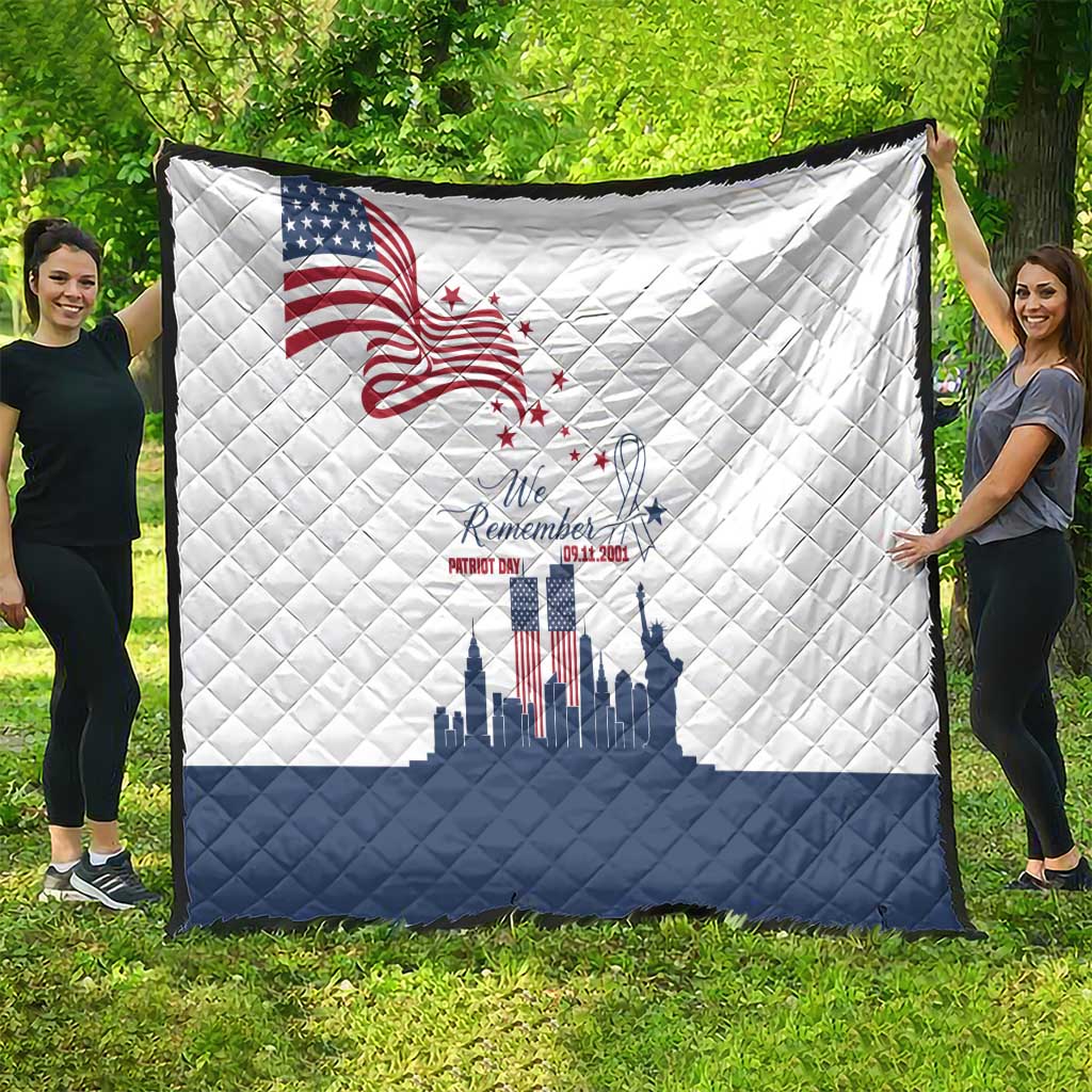 Patriot Day 911 Memorial Quilt American Flag and New York City Skyline Design - Wonder Print Shop