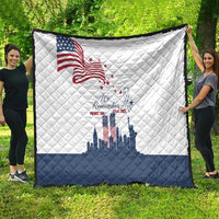 Patriot Day 911 Memorial Quilt American Flag and New York City Skyline Design - Wonder Print Shop