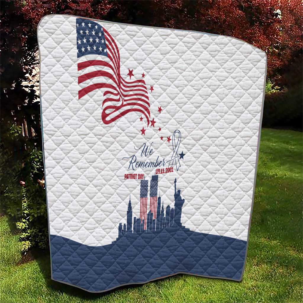 Patriot Day 911 Memorial Quilt American Flag and New York City Skyline Design - Wonder Print Shop