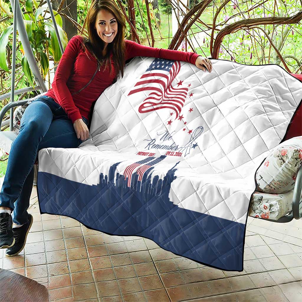 Patriot Day 911 Memorial Quilt American Flag and New York City Skyline Design - Wonder Print Shop