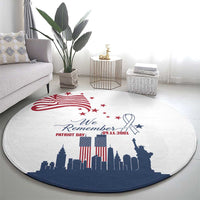 Patriot Day 911 Memorial Round Carpet American Flag and New York City Skyline Design - Wonder Print Shop