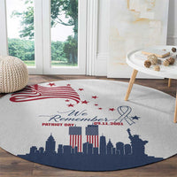 Patriot Day 911 Memorial Round Carpet American Flag and New York City Skyline Design - Wonder Print Shop