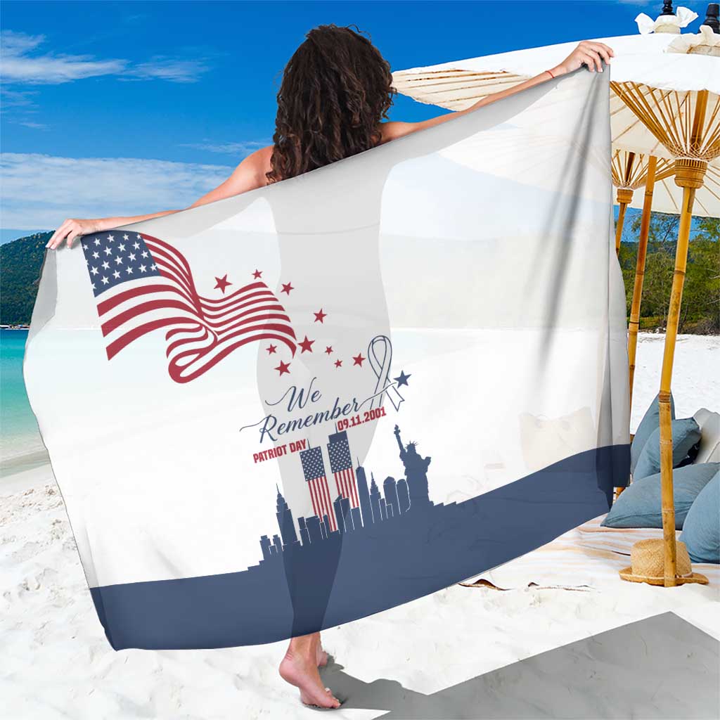 Patriot Day 911 Memorial Sarong American Flag and New York City Skyline Design - Wonder Print Shop