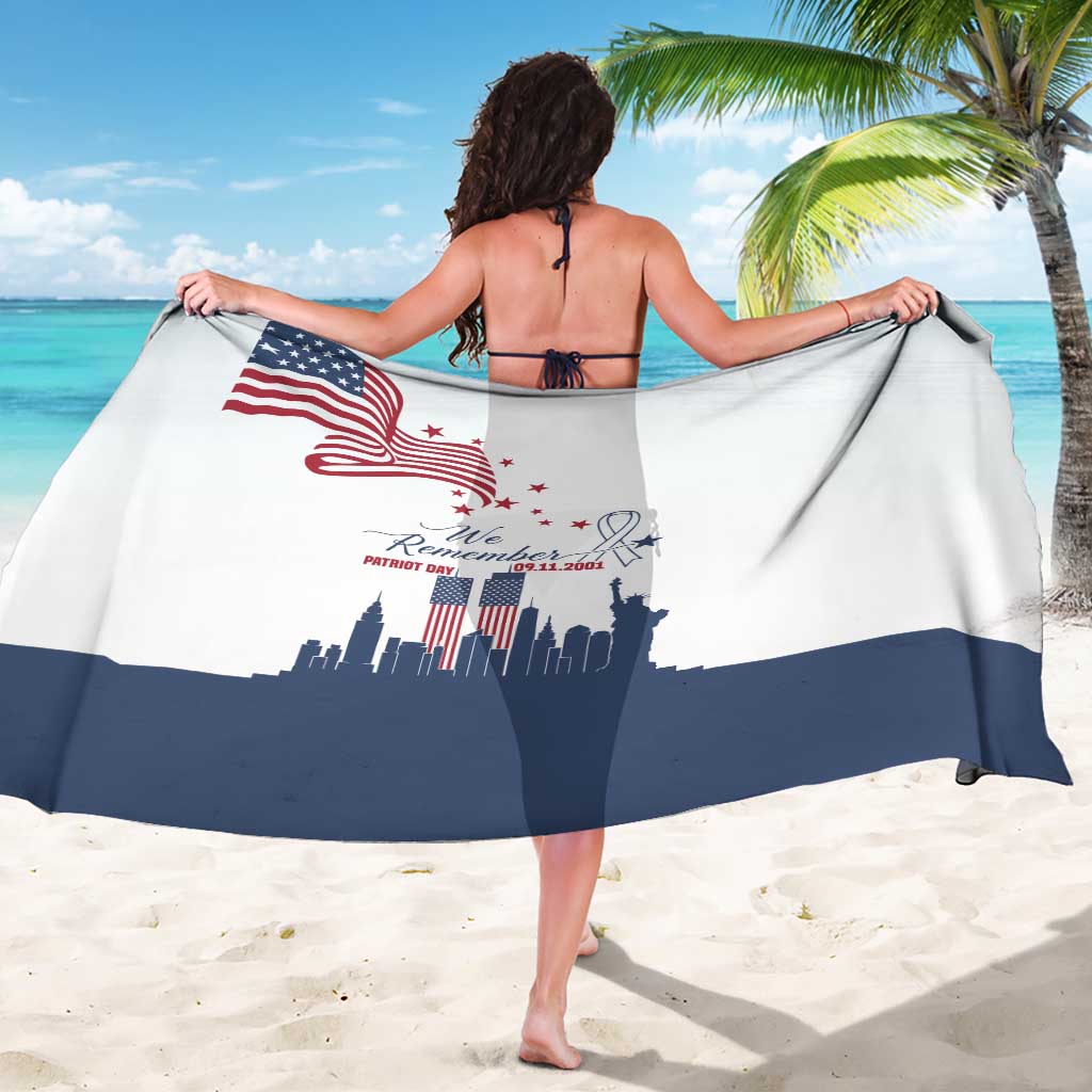 Patriot Day 911 Memorial Sarong American Flag and New York City Skyline Design - Wonder Print Shop