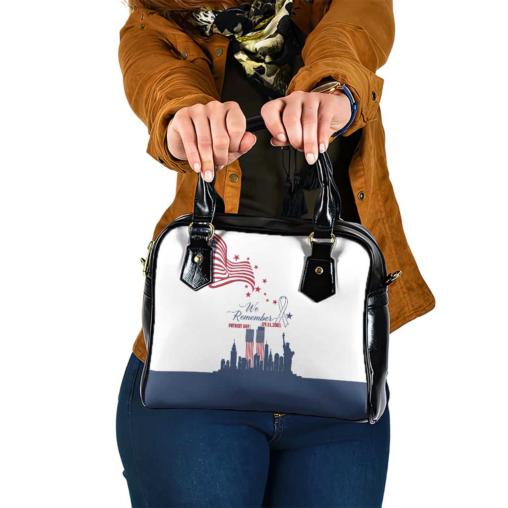 Patriot Day 911 Memorial Shoulder Handbag American Flag and New York City Skyline Design - Wonder Print Shop