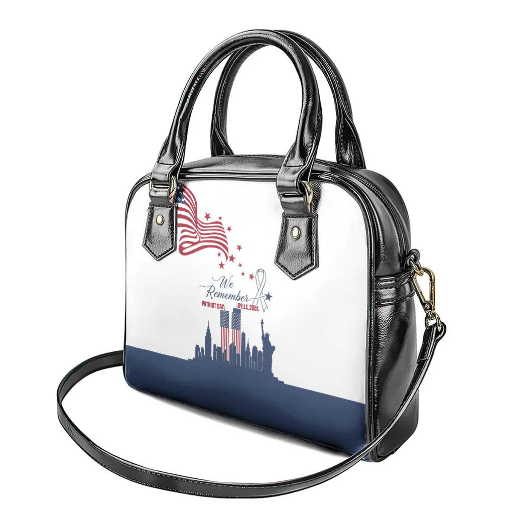Patriot Day 911 Memorial Shoulder Handbag American Flag and New York City Skyline Design - Wonder Print Shop