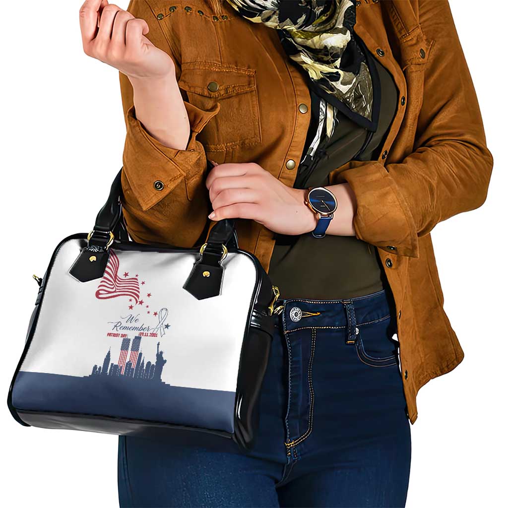 Patriot Day 911 Memorial Shoulder Handbag American Flag and New York City Skyline Design - Wonder Print Shop