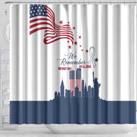 Patriot Day 911 Memorial Shower Curtain American Flag and New York City Skyline Design - Wonder Print Shop