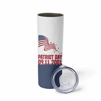Patriot Day 911 Memorial Skinny Tumbler American Flag and New York City Skyline Design - Wonder Print Shop