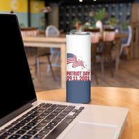 Patriot Day 911 Memorial Skinny Tumbler American Flag and New York City Skyline Design - Wonder Print Shop