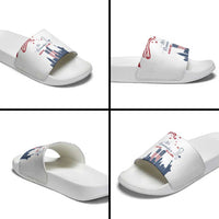 Patriot Day 911 Memorial Slide Sandals American Flag and New York City Skyline Design - Wonder Print Shop