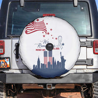 Patriot Day 911 Memorial Spare Tire Cover American Flag and New York City Skyline Design - Wonder Print Shop