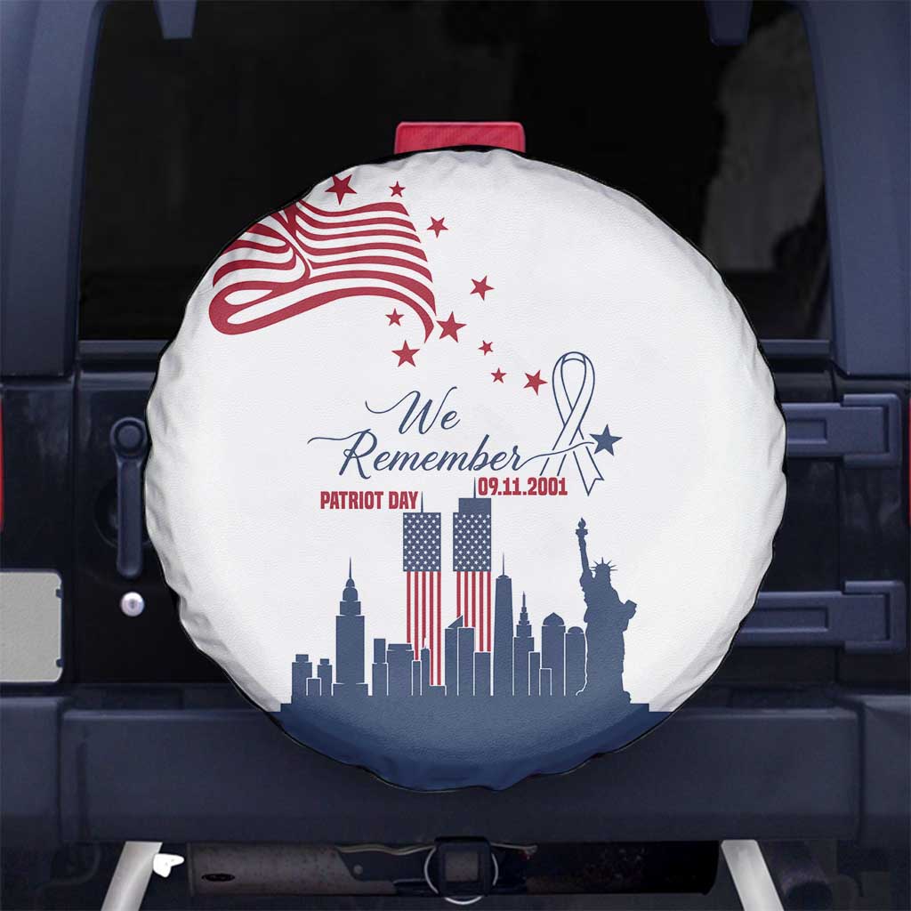 Patriot Day 911 Memorial Spare Tire Cover American Flag and New York City Skyline Design - Wonder Print Shop