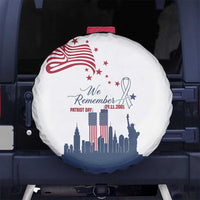 Patriot Day 911 Memorial Spare Tire Cover American Flag and New York City Skyline Design - Wonder Print Shop