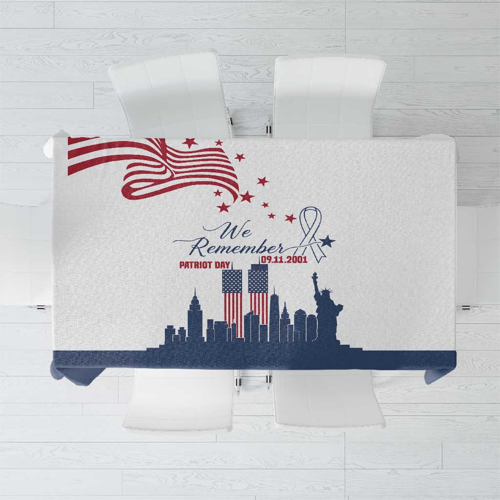 Patriot Day 911 Memorial Tablecloth American Flag and New York City Skyline Design - Wonder Print Shop
