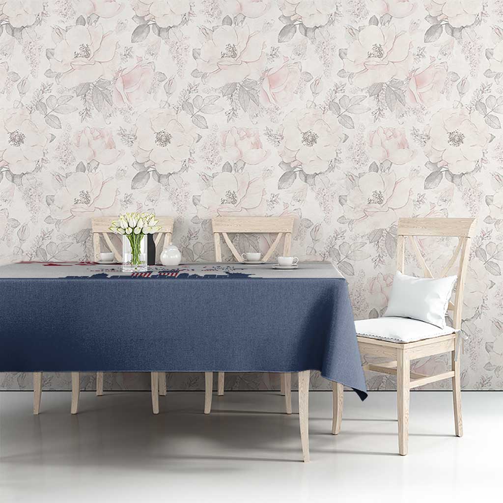 Patriot Day 911 Memorial Tablecloth American Flag and New York City Skyline Design - Wonder Print Shop