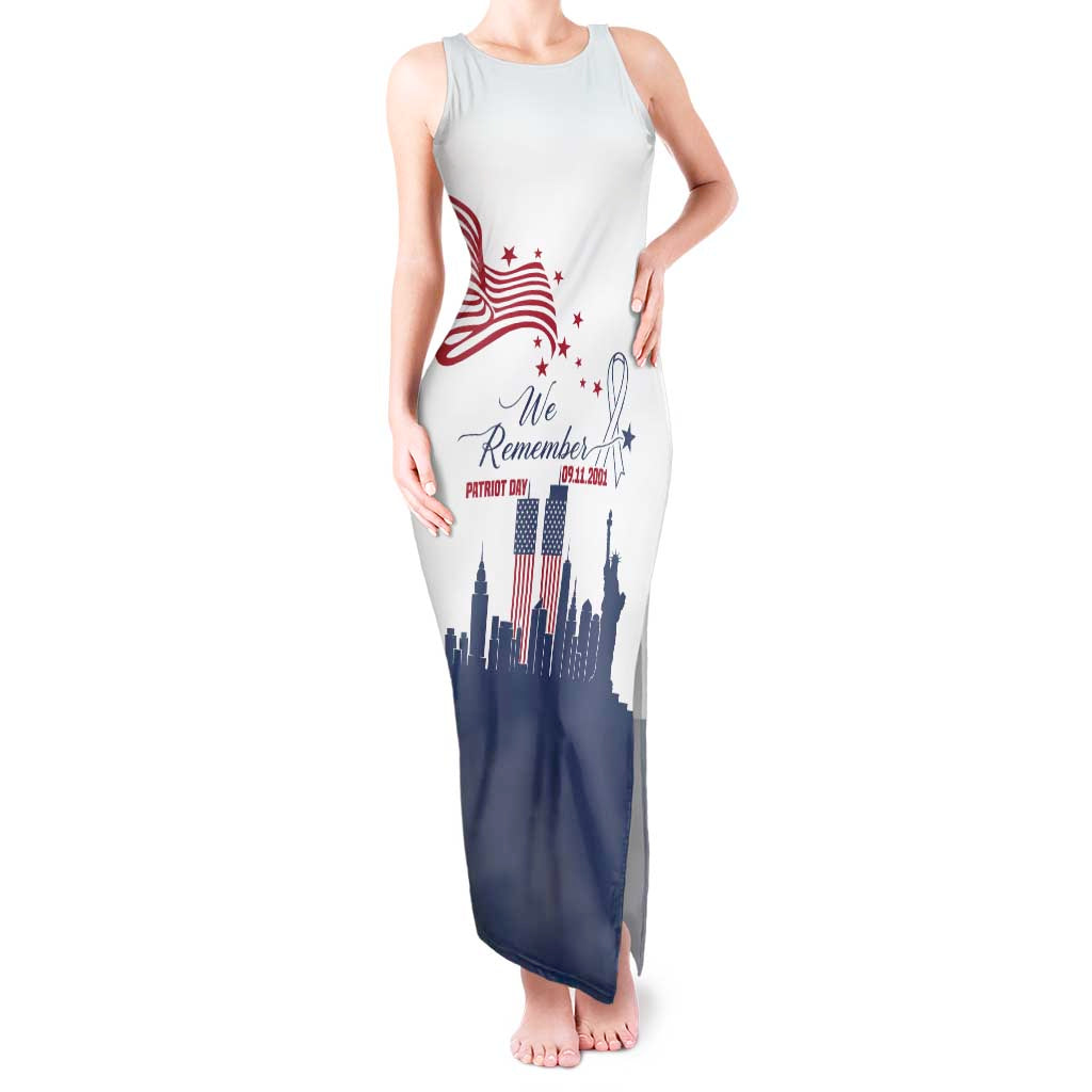 Patriot Day 911 Memorial Tank Maxi Dress American Flag and New York City Skyline Design - Wonder Print Shop