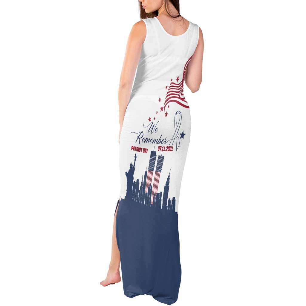 Patriot Day 911 Memorial Tank Maxi Dress American Flag and New York City Skyline Design - Wonder Print Shop