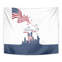 Patriot Day 911 Memorial Tapestry American Flag and New York City Skyline Design - Wonder Print Shop