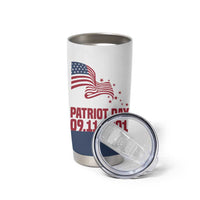Patriot Day 911 Memorial Tumbler Cup American Flag and New York City Skyline Design - Wonder Print Shop