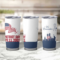 Patriot Day 911 Memorial Tumbler Cup American Flag and New York City Skyline Design - Wonder Print Shop