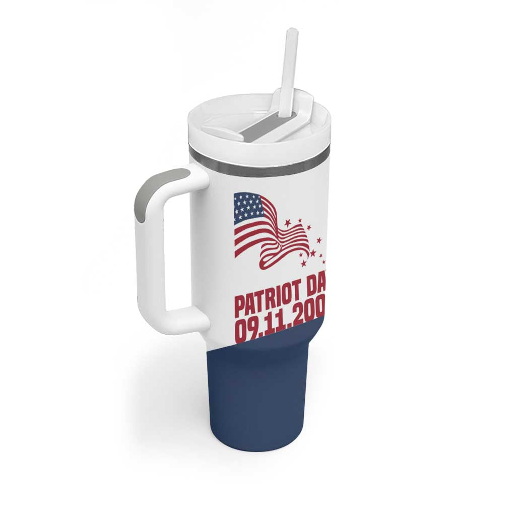 Patriot Day 911 Memorial Tumbler With Handle American Flag and New York City Skyline Design - Wonder Print Shop