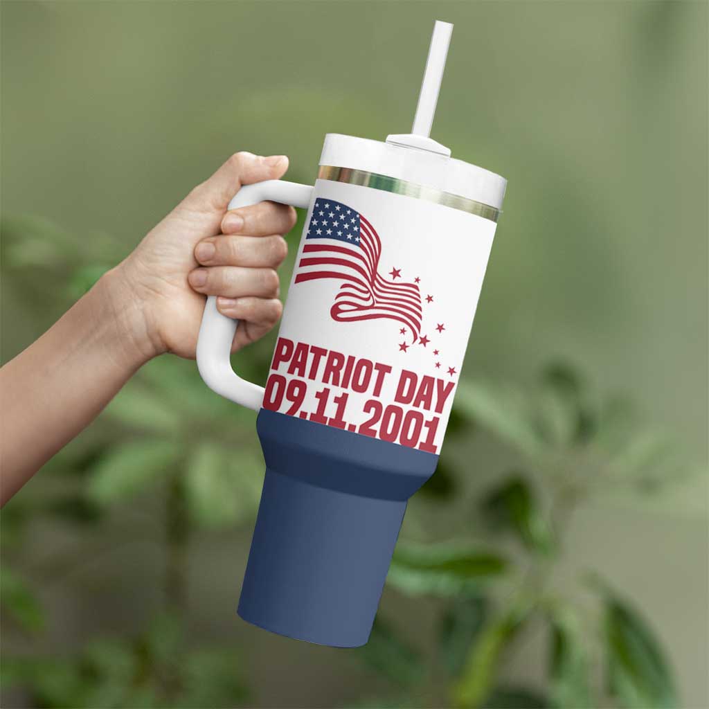 Patriot Day 911 Memorial Tumbler With Handle American Flag and New York City Skyline Design - Wonder Print Shop