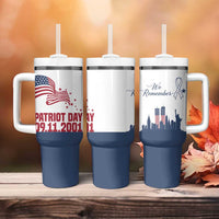 Patriot Day 911 Memorial Tumbler With Handle American Flag and New York City Skyline Design - Wonder Print Shop