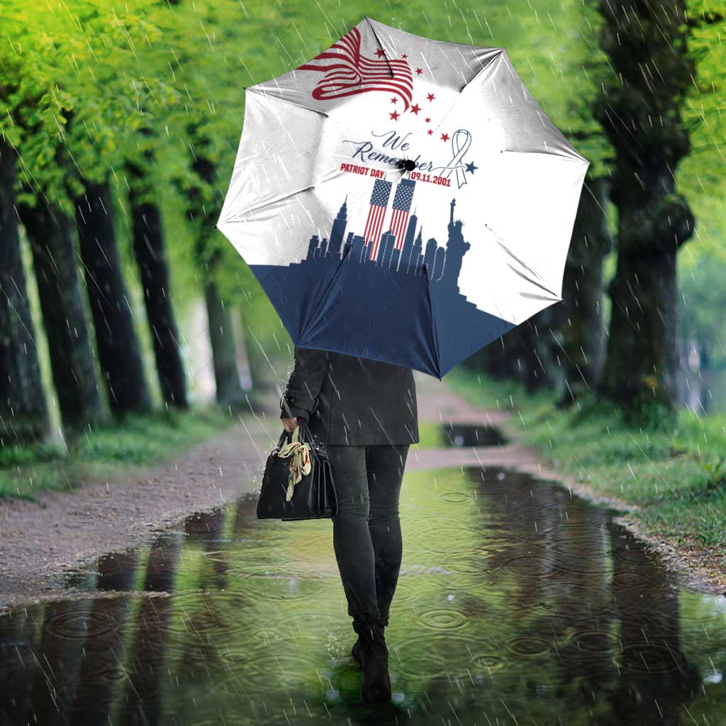 Patriot Day 911 Memorial Umbrella American Flag and New York City Skyline Design - Wonder Print Shop