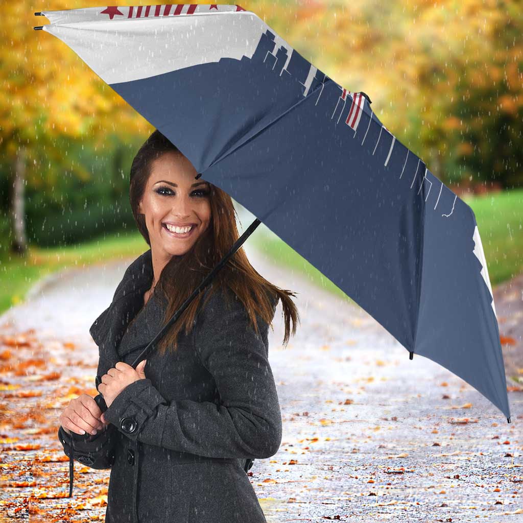 Patriot Day 911 Memorial Umbrella American Flag and New York City Skyline Design - Wonder Print Shop