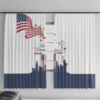 Patriot Day 911 Memorial Window Curtain American Flag and New York City Skyline Design - Wonder Print Shop