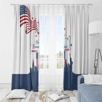 Patriot Day 911 Memorial Window Curtain American Flag and New York City Skyline Design - Wonder Print Shop