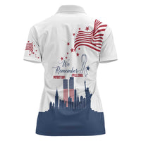 Patriot Day 911 Memorial Women Polo Shirt American Flag and New York City Skyline Design - Wonder Print Shop