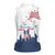 Patriot Day 911 Memorial Women Sleeveless Polo Shirt American Flag and New York City Skyline Design - Wonder Print Shop