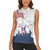 Patriot Day 911 Memorial Women Sleeveless Polo Shirt American Flag and New York City Skyline Design - Wonder Print Shop