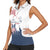Patriot Day 911 Memorial Women Sleeveless Polo Shirt American Flag and New York City Skyline Design - Wonder Print Shop