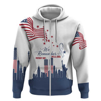 Patriot Day 911 Memorial Zip Hoodie American Flag and New York City Skyline Design - Wonder Print Shop
