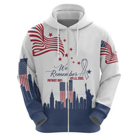 Patriot Day 911 Memorial Zip Hoodie American Flag and New York City Skyline Design - Wonder Print Shop