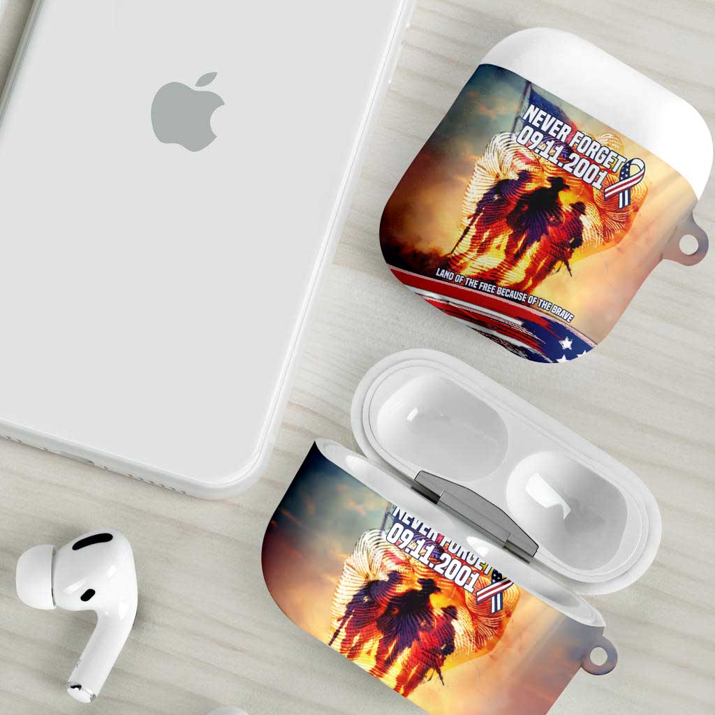 911 Memorial Patriot Day AirPods Case American Flag and Soldier Tribute Never Forget - Wonder Print Shop