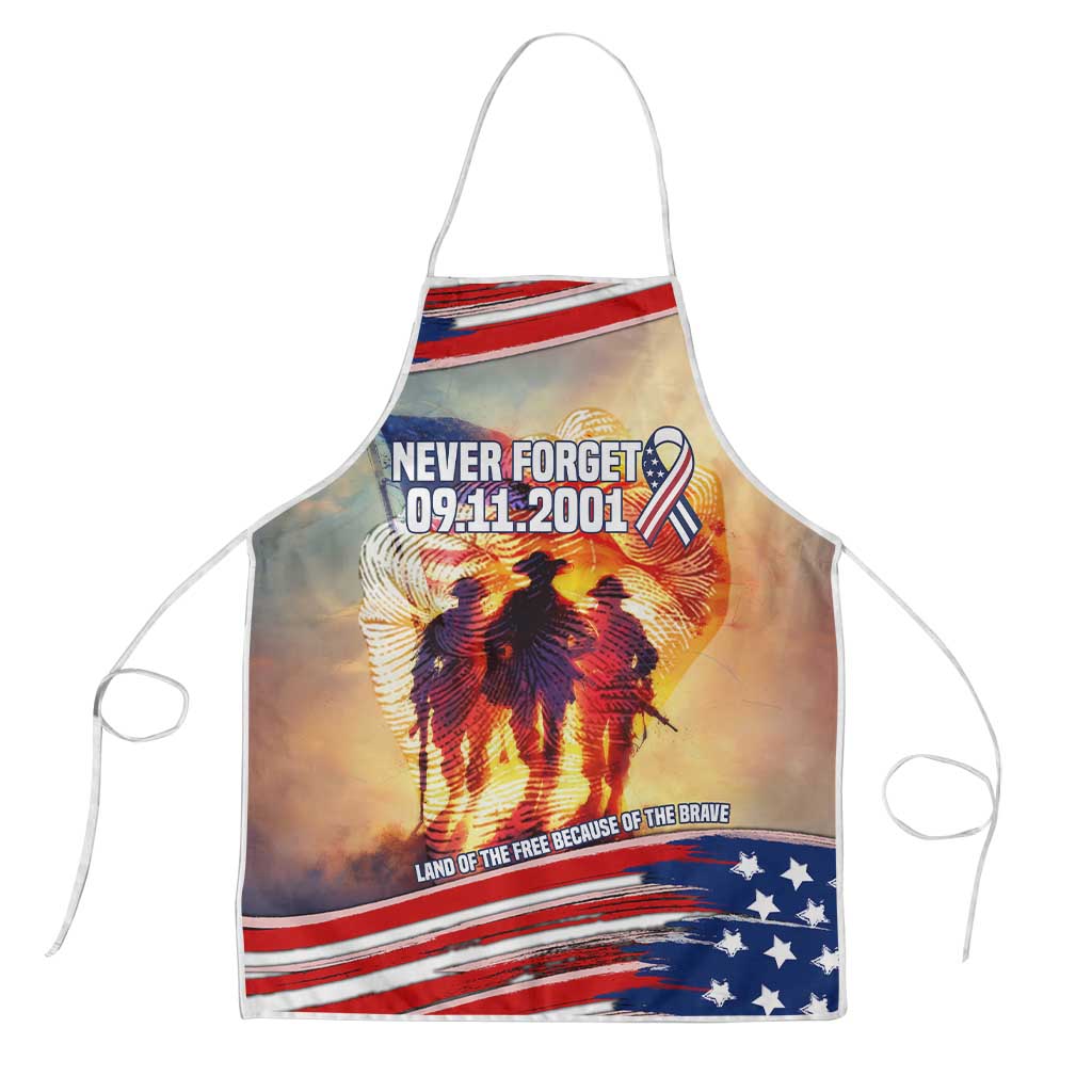 911 Memorial Patriot Day Apron American Flag and Soldier Tribute Never Forget - Wonder Print Shop