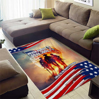 911 Memorial Patriot Day Area Rug American Flag and Soldier Tribute Never Forget - Wonder Print Shop