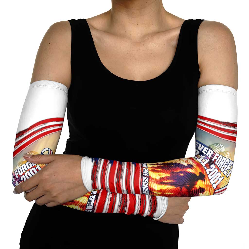 911 Memorial Patriot Day Arm Sleeves American Flag and Soldier Tribute Never Forget - Wonder Print Shop