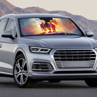 911 Memorial Patriot Day Auto Sun Shade American Flag and Soldier Tribute Never Forget - Wonder Print Shop